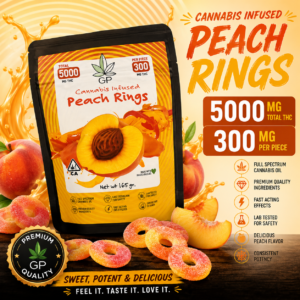 5000mg total 165mg per piece THC Cannabis infused Sour peaches