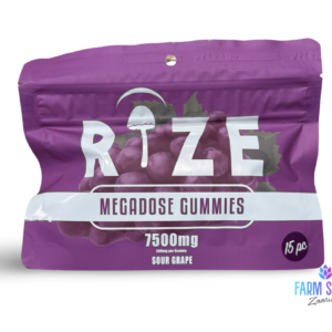 Rize Megadose gummies Sour Grape 7500mg 15pc 500mg per gummy
